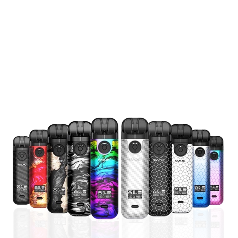 SMOK Novo 4 Pod Kit Black Armor,Black Carbon Fiber,Blue Grey Cobra,Black Stabalizing Wood,Cyan Pink Cobra,Fluid Black Grey,Fluid 7-Color,Red Stabilizing Wood,Silver Carbon Fiber,White Armor