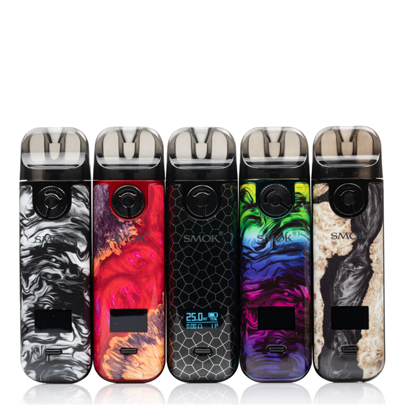 SMOK Novo 4 Pod Kit Black Armor,Black Carbon Fiber,Blue Grey Cobra,Black Stabalizing Wood,Cyan Pink Cobra,Fluid Black Grey,Fluid 7-Color,Red Stabilizing Wood,Silver Carbon Fiber,White Armor